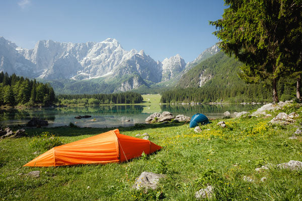 flying tent sunset