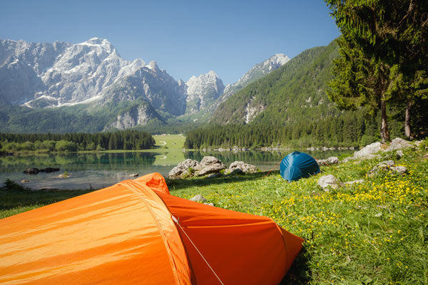 flying tent sunset