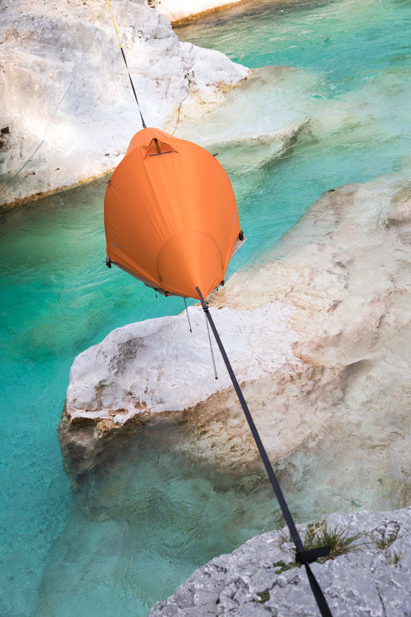 flying tent sunset